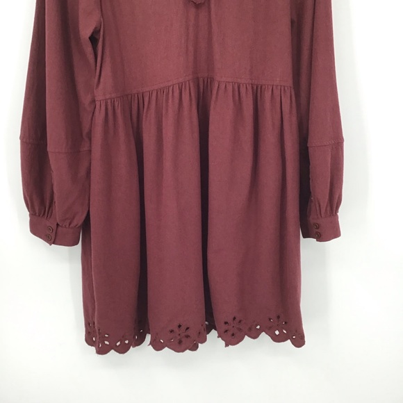 Madewell Embroidered Ruffled Flannel Mini Dress - Picture 9 of 13
